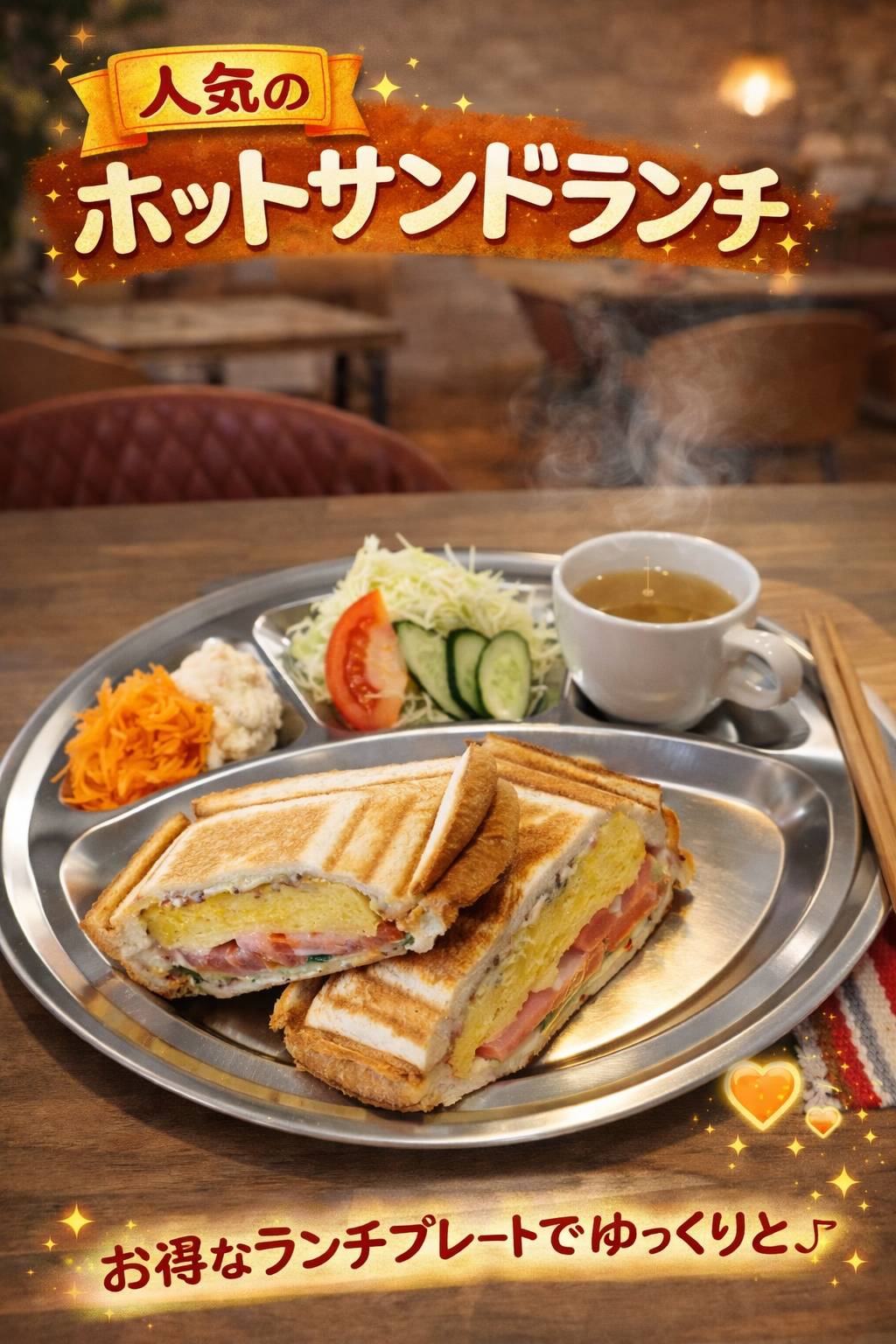 ホットサンドランチのお知らせ